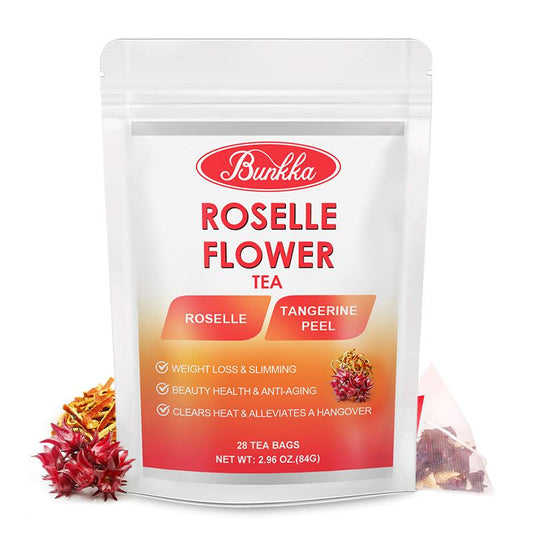 BUNKKA 100% Natural Organic Roselle Tangerine Peel Flowers Tea Anti-oxidation Promote Digestion Metabolism Weight Management Products